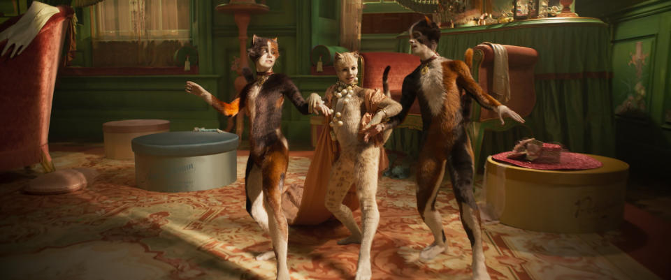 Naoimh Morgan, Francesca Hayward and Danny Collins in "Cats." (Photo: Universal Pictures)