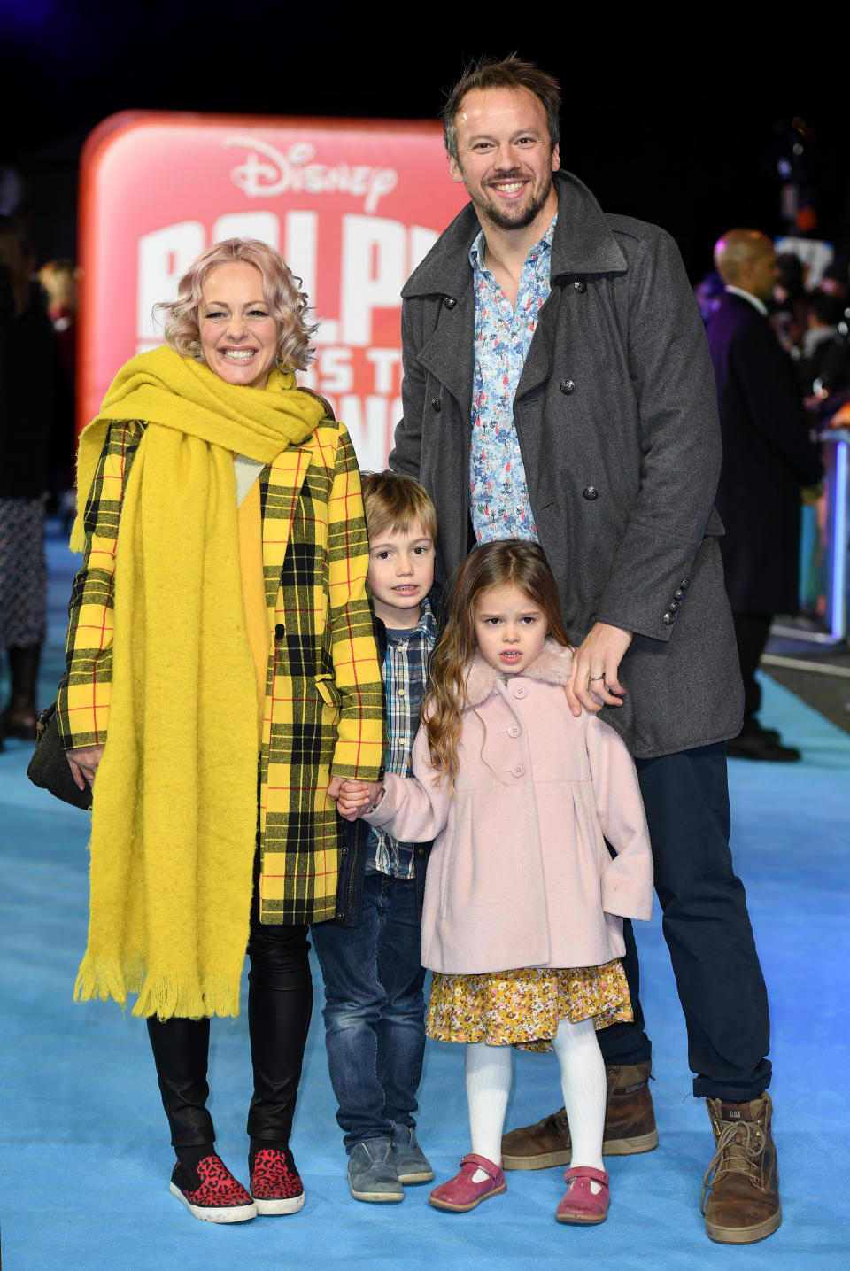 LONDON, ENGLAND - NOVEMBER 25:  Sarah Cawood and family attend the European Premiere of 