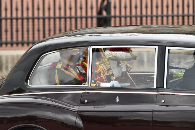 The Great Sword of State, and the Cap of Maintenance is taken from Buckingham Palace to Westminster