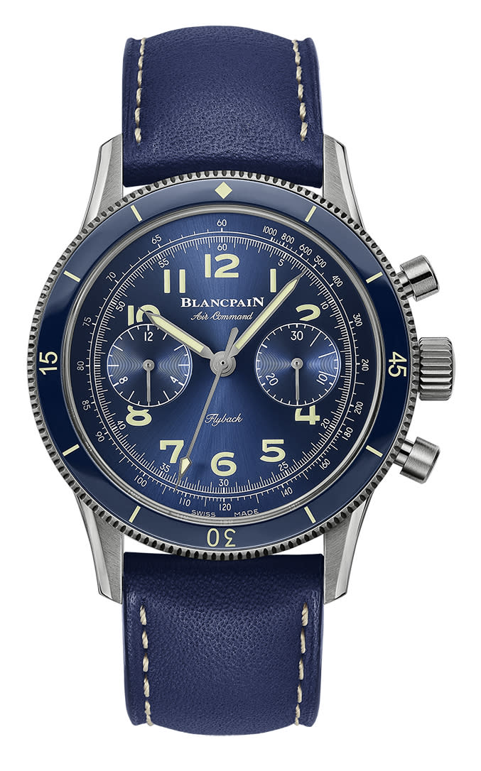 Blancpain’s Air Command Flyback Chronograph in titanium.