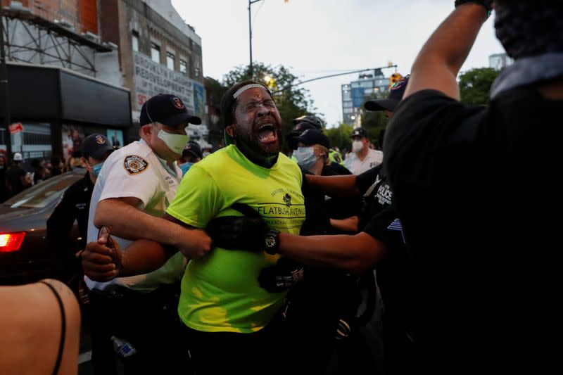 Protest against the death of African-American man George Floyd, in New York