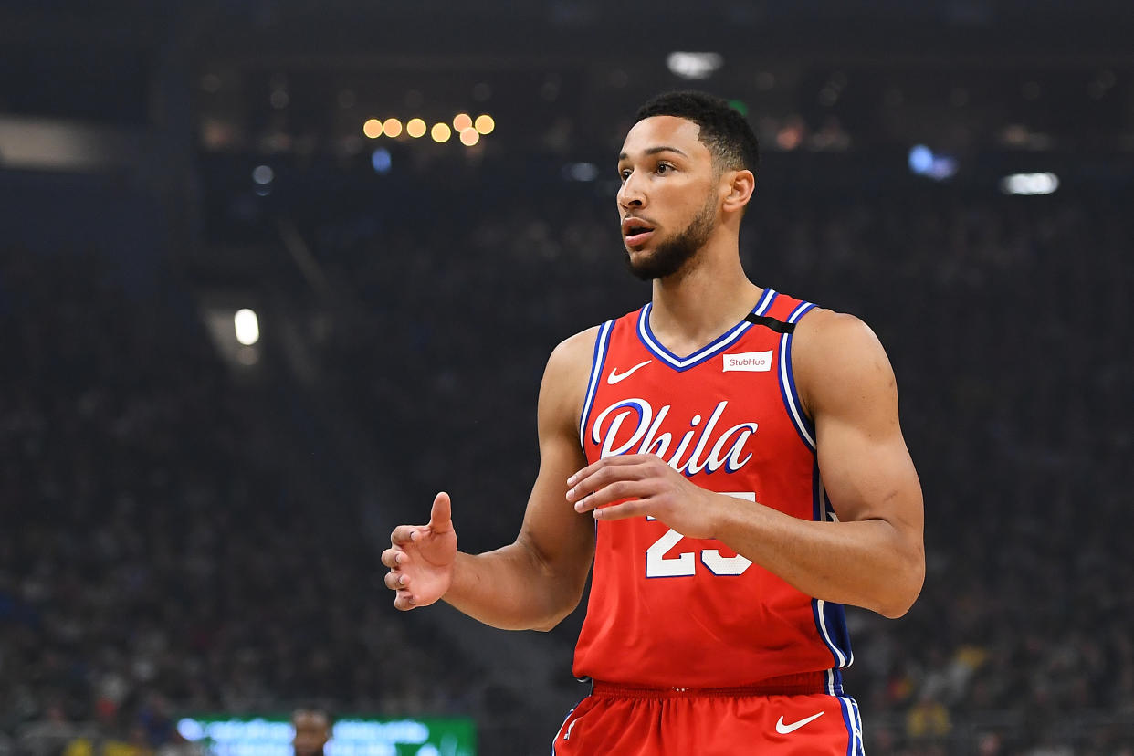 Sixers star Ben Simmons will miss more time with a lower back injury. (Stacy Revere/Getty Images)