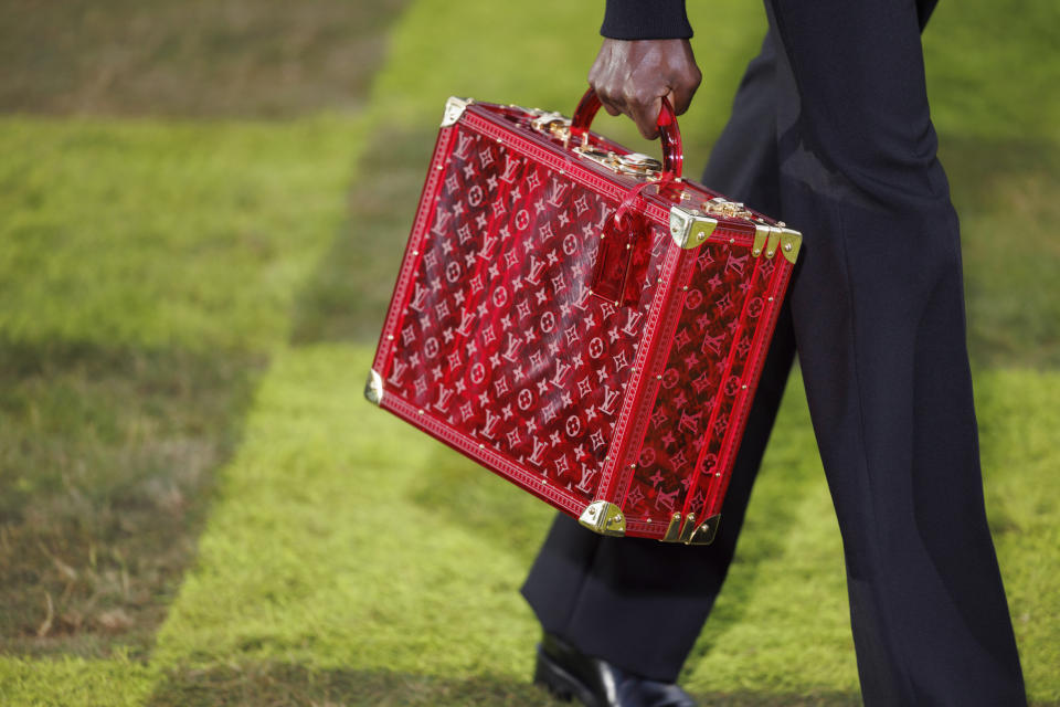 A model wears a creation as part of the Louis Vuitton Spring Summer 2025 collection, that was presented in Paris, France, Tuesday, June 18, 2024. (Photo by Vianney Le Caer/Invision/AP)