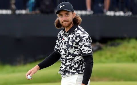 England's Tommy Fleetwood celebrates his birdie on the 13th during day two of The Open Championship 2019  - Credit: Niall Carson/PA