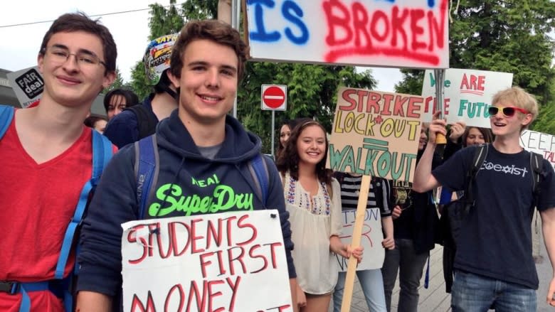 Students at Argyle Secondary School in North Vancouver joined the walkout on Wednesday morning.