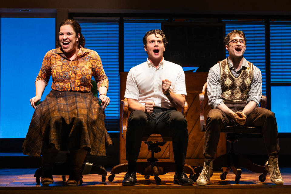 Lindsay Mendez, Jonathan Groff, Daniel Radcliffe, ‘Merrily We Roll Along’