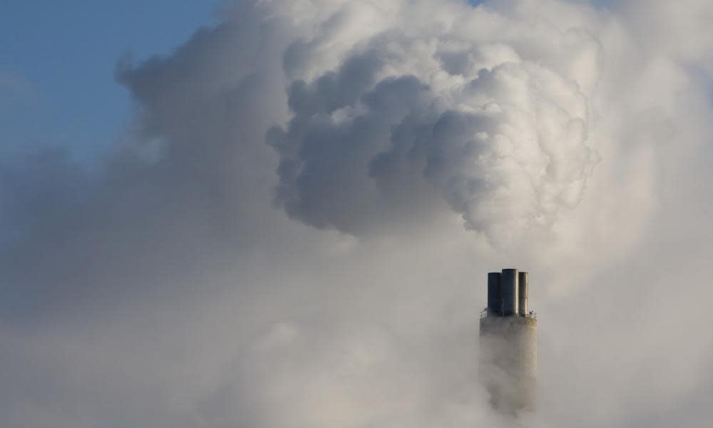 An incinerator chimney. The Javelin Park Gloucestershire Energy from Waste plant gained planning approval in 2015. 