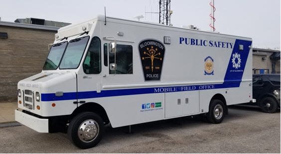 Bloomington police officers will take to the streets of the city this summer in this mobile police station for shift roll calls and to interact with citizens.