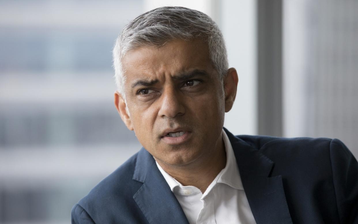 Sadiq Khan was speaking at a fringe event at the Labour Party conference - Bloomberg