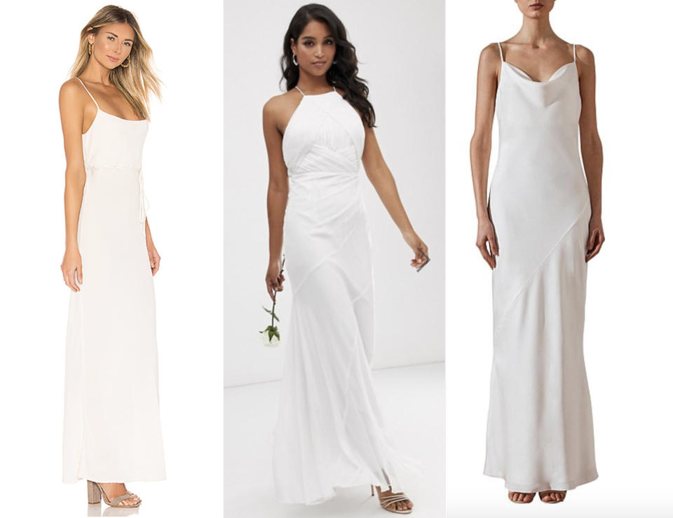 White bridesmaids dresses 