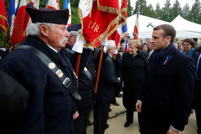 Macron had cited Trump's plans to pull the US out of a Cold War-era nuclear treaty and said a joint European Union force was needed to end Europe's reliance on US military might