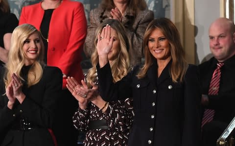 Melania Trump, flanked by Senior Advisor to the President Ivanka Trump - Credit: AFP