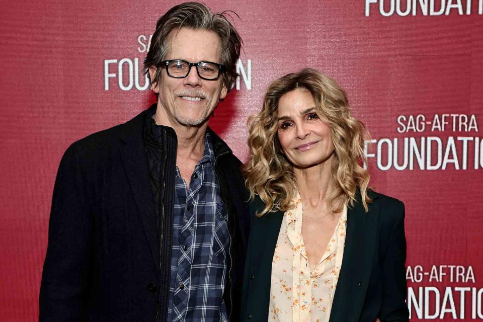 <p>Jamie McCarthy/Getty</p> Kevin Bacon and Kyra Sedgwick attend a screening of <em>Space Oddity</em> on March 30, 2023, in New York City