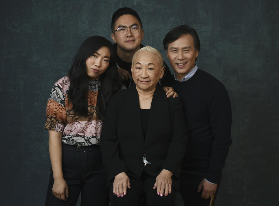 Wong (on right) with his "Awkwafina is Nora from Queens" co-stars Awkwafina, Bowen Yang and Lori Tan Chinn. (Photo: Chris Pizzello/Invision/AP)