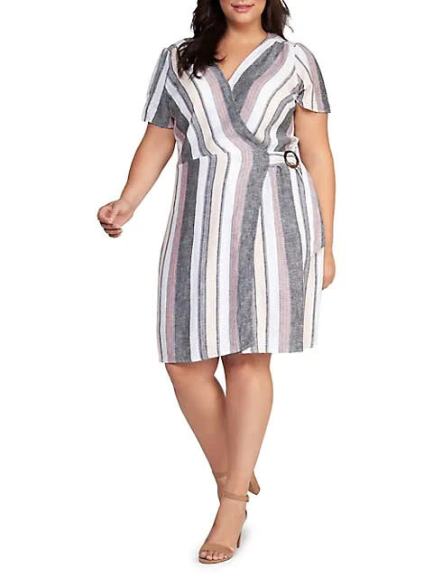 Dex Plus Striped Wrap Dress. Image via Nordstrom.