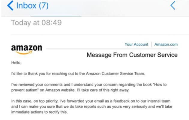 The protests have been heard, with Amazon emailing Gillian a response. Photo: change.org