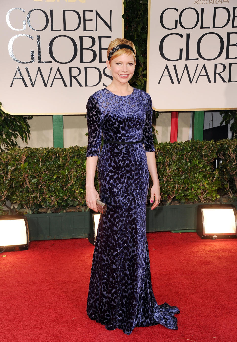 BEVERLY HILLS, CA - JANUARY 15: Actress Michelle Williams arrives at the 69th Annual Golden Globe Awards held at the Beverly Hilton Hotel on January 15, 2012 in Beverly Hills, California. (Photo by Jason Merritt/Getty Images)