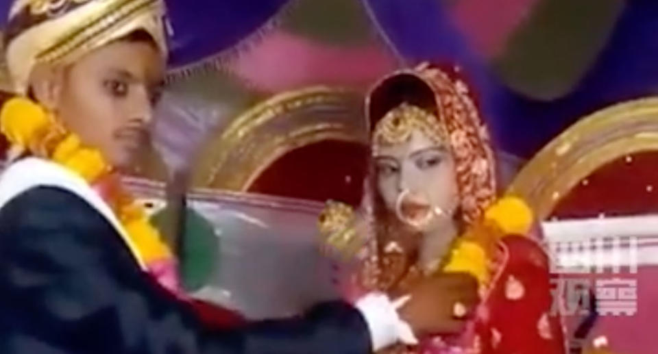  Manoj Kumar with his new bride, Nisha.