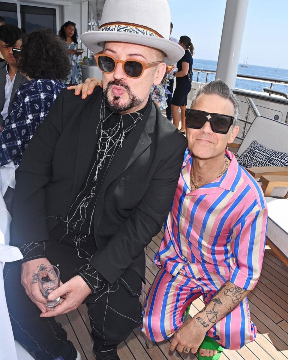 Boy George and Robbie Williams at the Cannes Film Festival