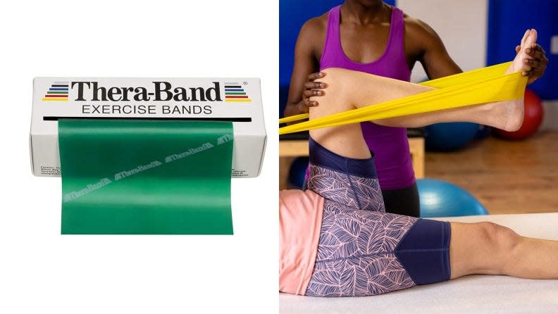 Unlooped bands are common in physical therapists' offices, but you can also use them on their own.