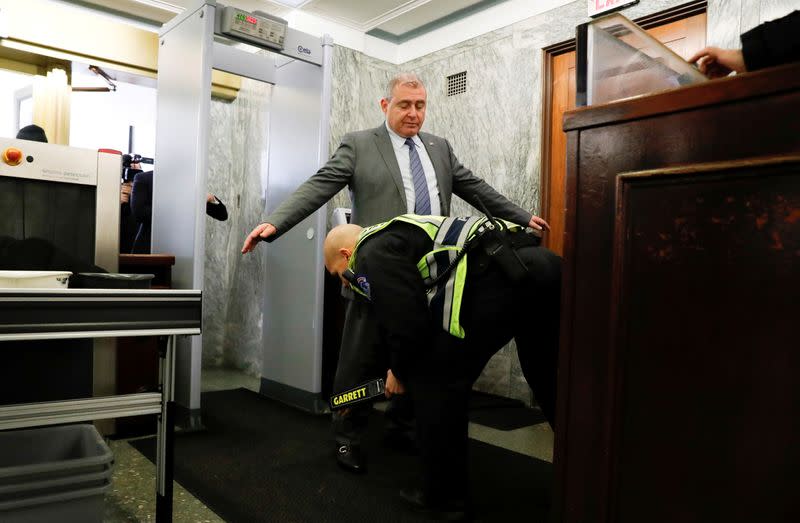 Lev Parnas enters Senate office building on Capitol Hill after arriving in Washington