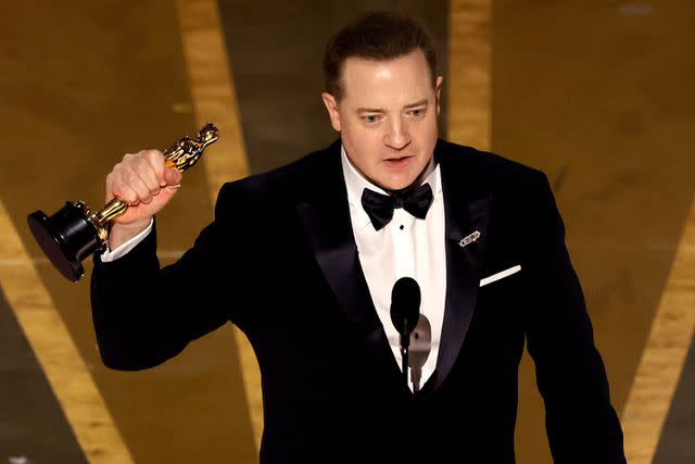 Kevin Winter/Getty Brendan Fraser accepts the Best Actor award for 'The Whale' onstage during the 95th Annual Academy Awards on March 12, 2023