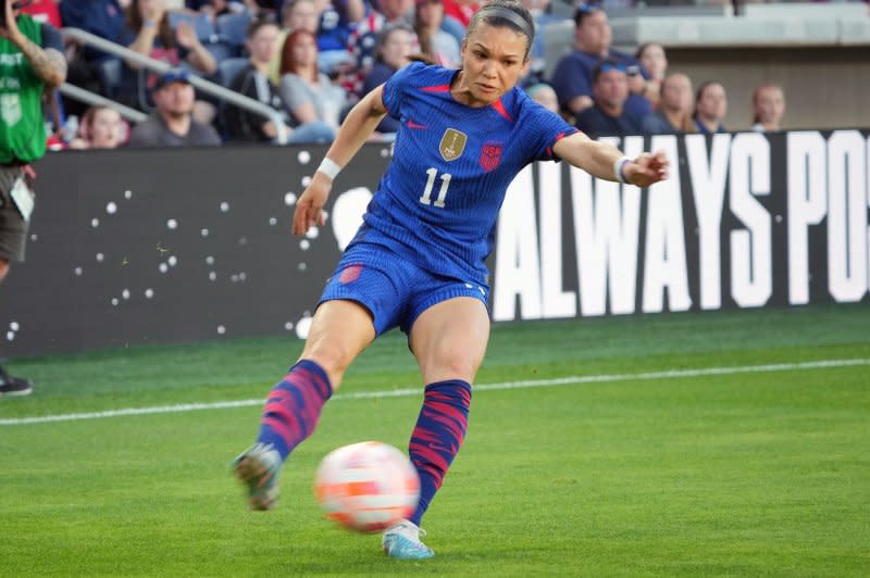 Sophia Smith is among the star forwards on the latest United States Women's National Team roster. File Photo by Bill Greenblatt/UPI