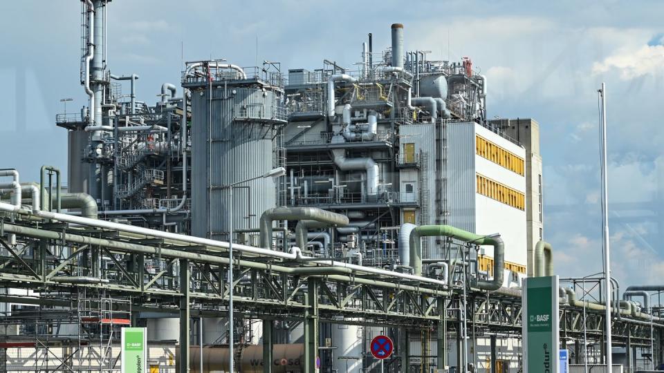 Industrieanlagen auf dem Gelände der BASF Schwarzheide GmbH.