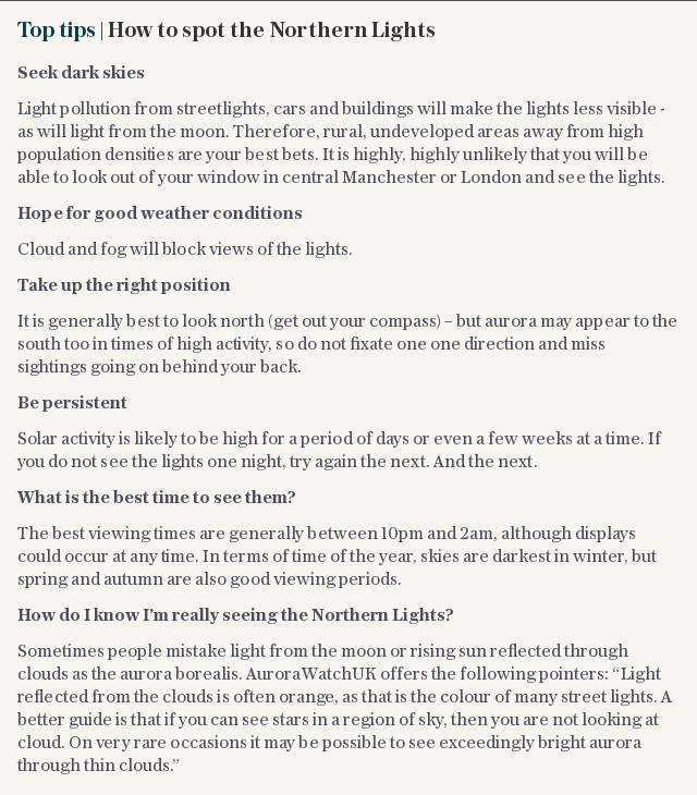 Top tips | How to spot the Northern Lights