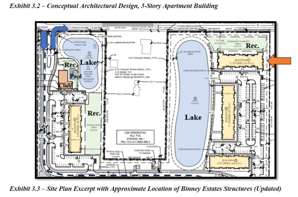 A map shows the proposed 274-unit Indrio Woods apartment complex, surrounding the estate of Crayola crayon inventor Edwin Binney. A rezoning for the property was denied by the St. Lucie County Commission on Tuesday, March 5, 2024.