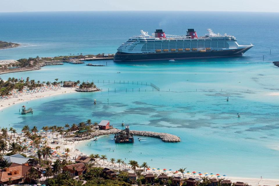 The Disney Dream docks at Castaway Cay