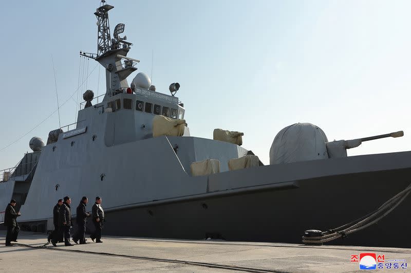 North Korean leader Kim Jong Un visits the Nampo Shipyard