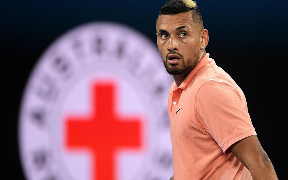 Australian Nick Kyrgios has previously described Rafael Nadal as 'super salty' - REX