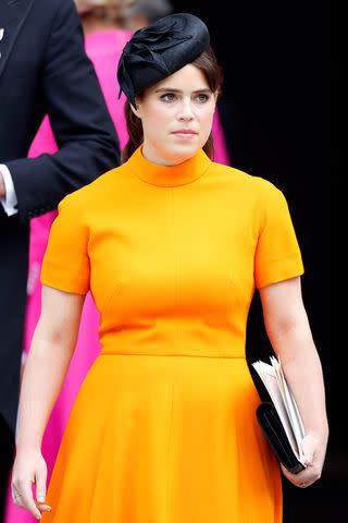 <p>Max Mumby/Indigo/Getty </p> Princess Eugenie celebrates the Platinum Jubilee of Queen Elizabeth II at St Paul's Cathedral in June 2022