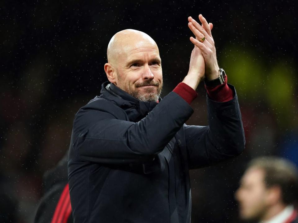 Erik ten Hag applauds the fans (PA)