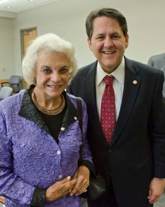 Former Supreme Court Justice Sandra Day O'Connor is pictured with then-Rep. Charles McBurney in 2009 when she addressed the Florida Legislature.