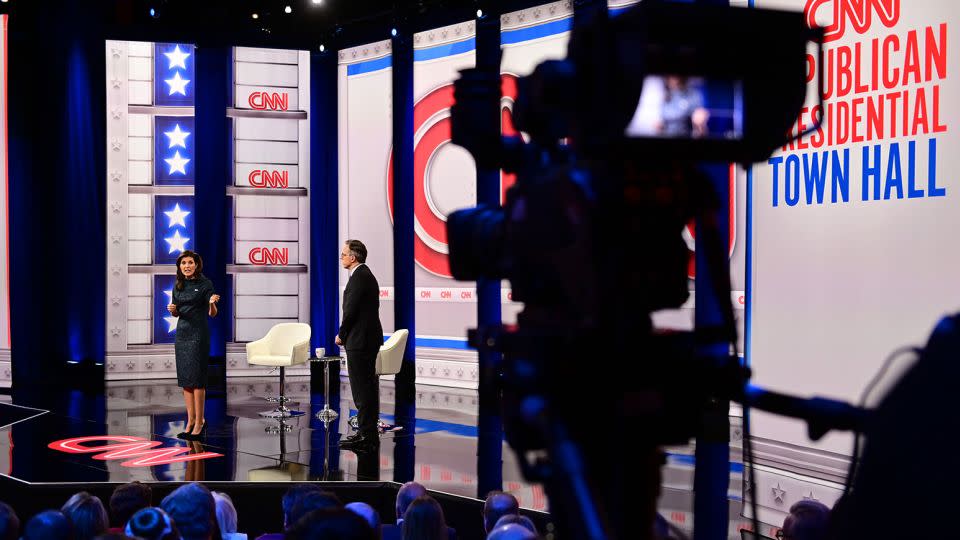 Haley participates in the CNN town hall in New Hampshire. - Will Lanzoni/CNN