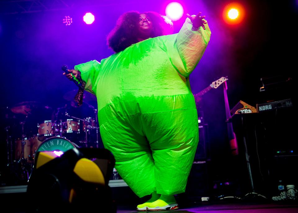 Tank and the Bangas performs on the Cripple Creek Stage during Rhythm N' Blooms, held in the Old City neighborhood of downtown Knoxville on May 18, 2019. The band is returning to Knoxville for a performance at the 2023 Big Ears Festival.