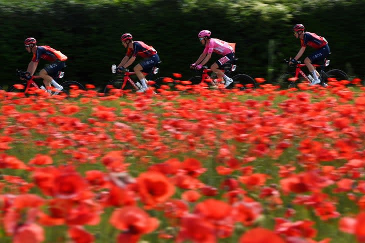 <span class="article__caption">Thomas carried pink across the stage. (Photo by Tim de Waele/Getty Images)</span>