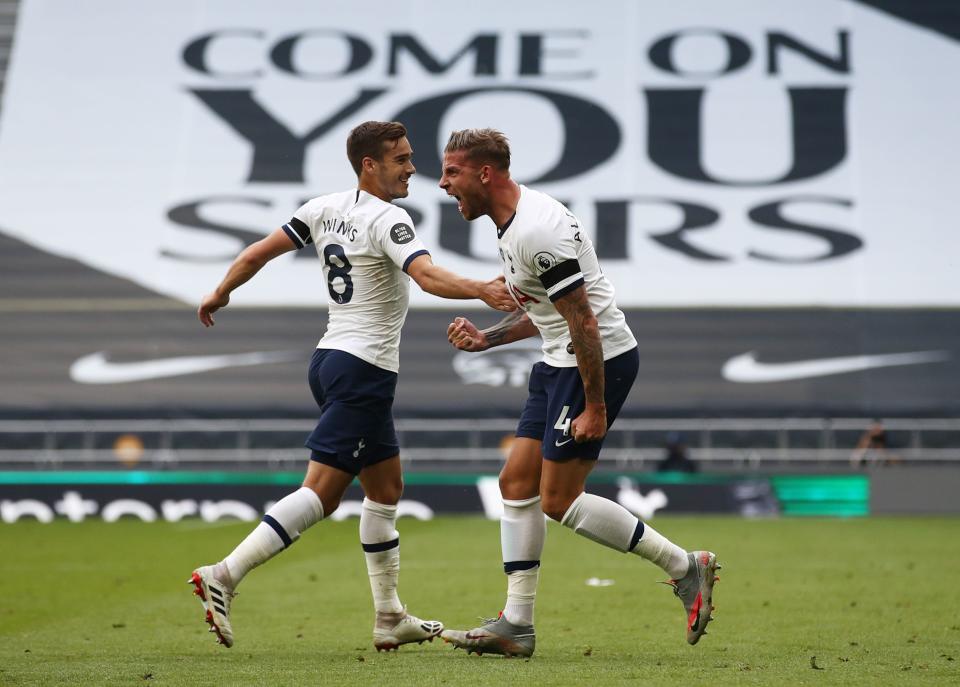 Toby Alderweireld (right) scored the winning goal for Tottenham against Arsenal on Sunday. But what is either club really playing for? (Photo by TIM GOODE/POOL/AFP via Getty Images)