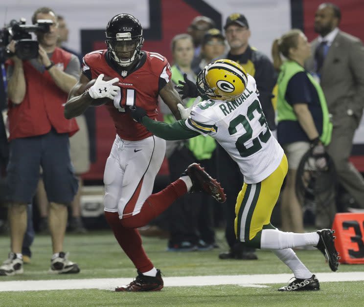 Julio Jones scored a 73-yard touchdown to put Atlanta ahead 31-0 on Sunday. (AP)