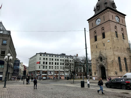 A view of the Cathedral square in Oslo, Norway March 20, 2017. REUTERS/Lefteris Karagiannopoulos