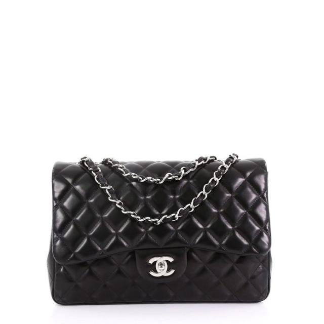 chanel black patent leather handbag