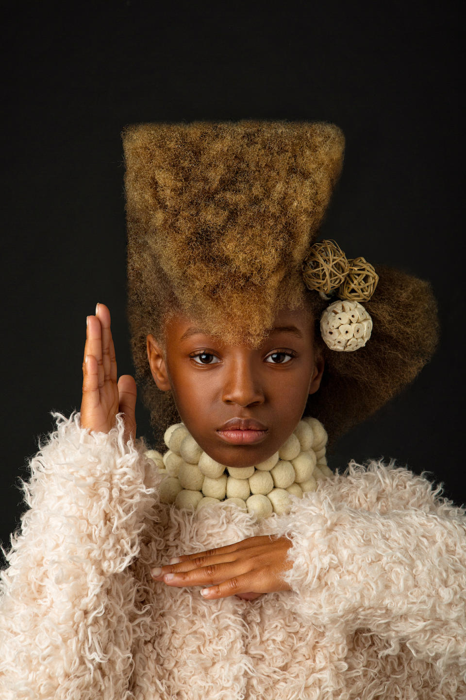 Exaggerate Afro hairdos are highlighted in the AfroArt photo series. (Photos: CreativeSoul Photography; Hairstyling: Lachanda Gatson)