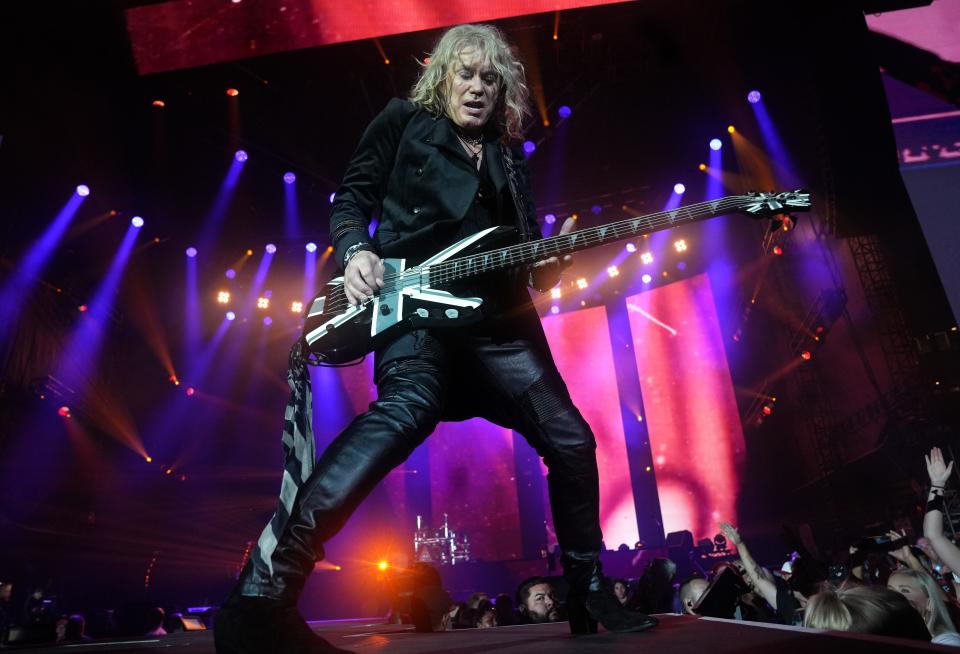 Def Leppard performs at State Farm Stadium during The Stadium Tour featuring Mötley Crüe, Poison, and Joan Jett and the Blackhearts on Thursday, Aug. 25, 2022.  