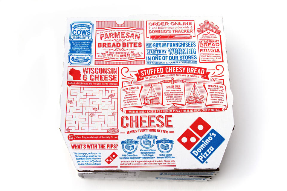 a Domino's pizza box