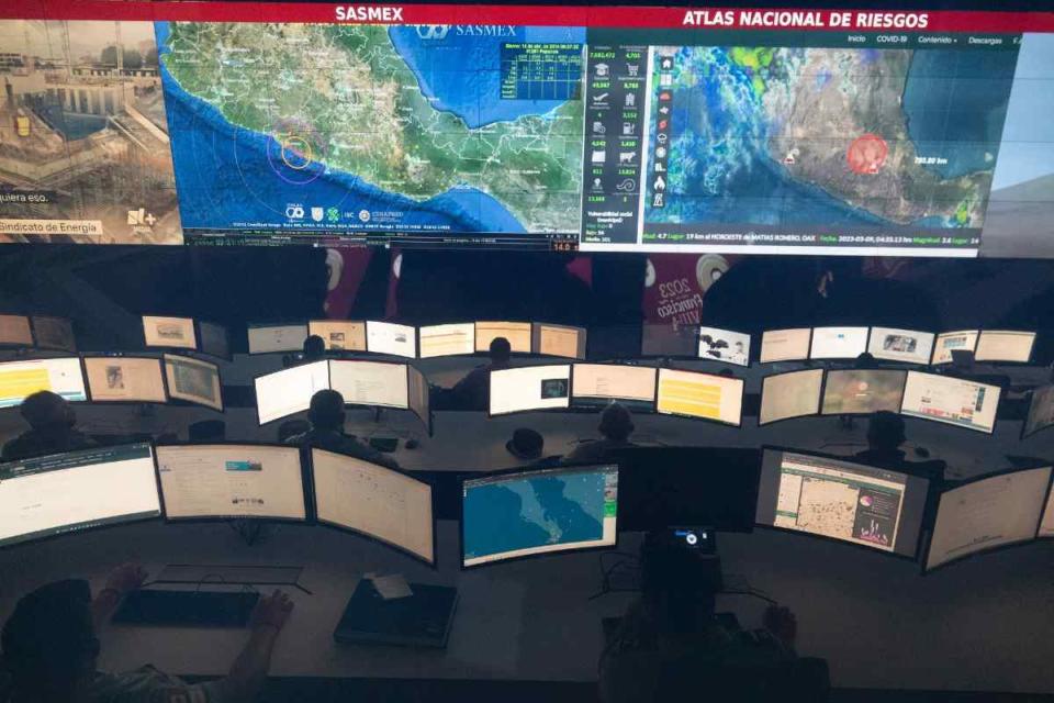 Sala de crisis del llamado búnker de la Secretaría de Seguridad y Protección Ciudadana (SSPC) construido durante el periodo de Genaro García Luna| Foto: Cuarto Oscuro