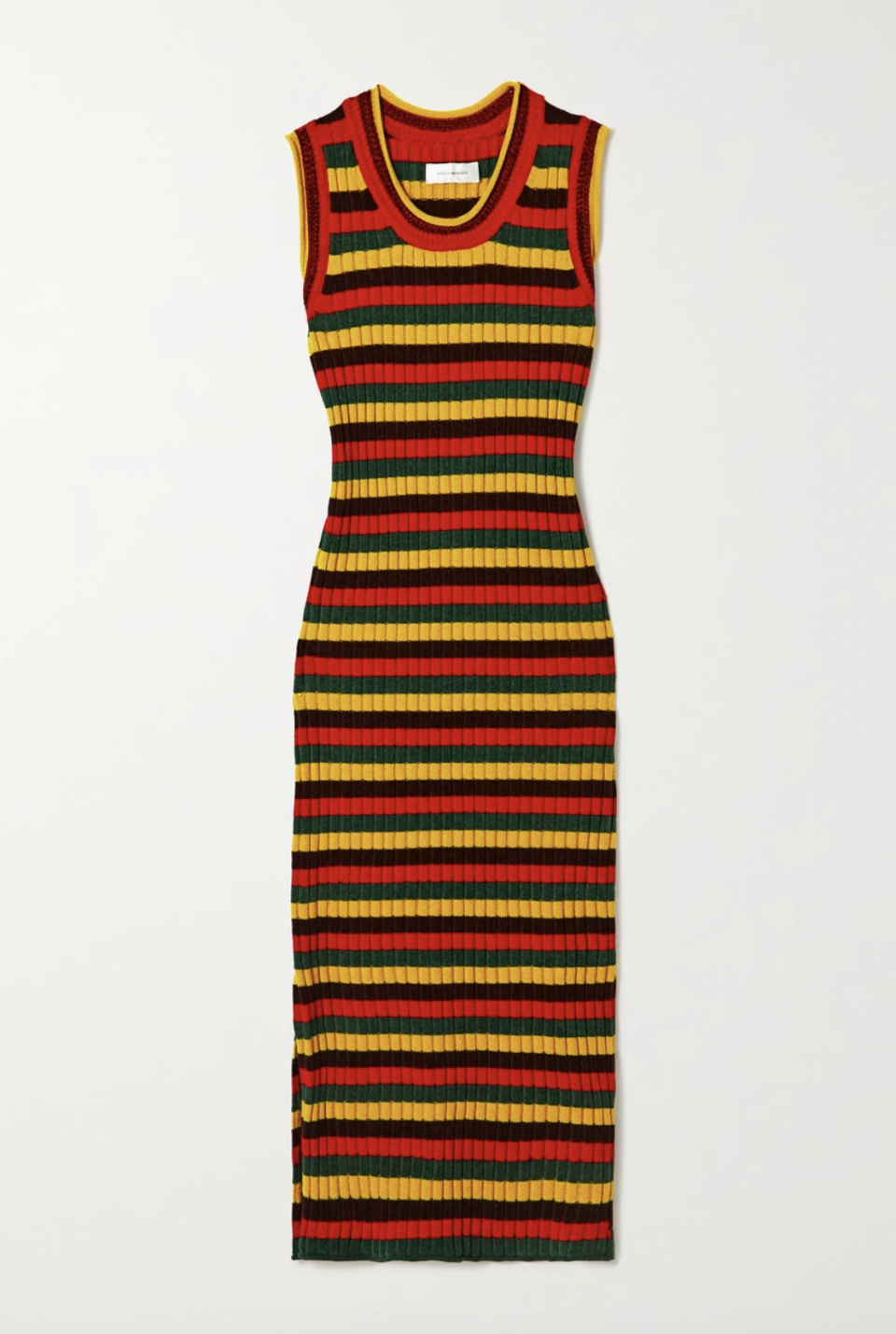 Brixton Striped Ribbed Stretch-Cotton Chenille Midi Dress