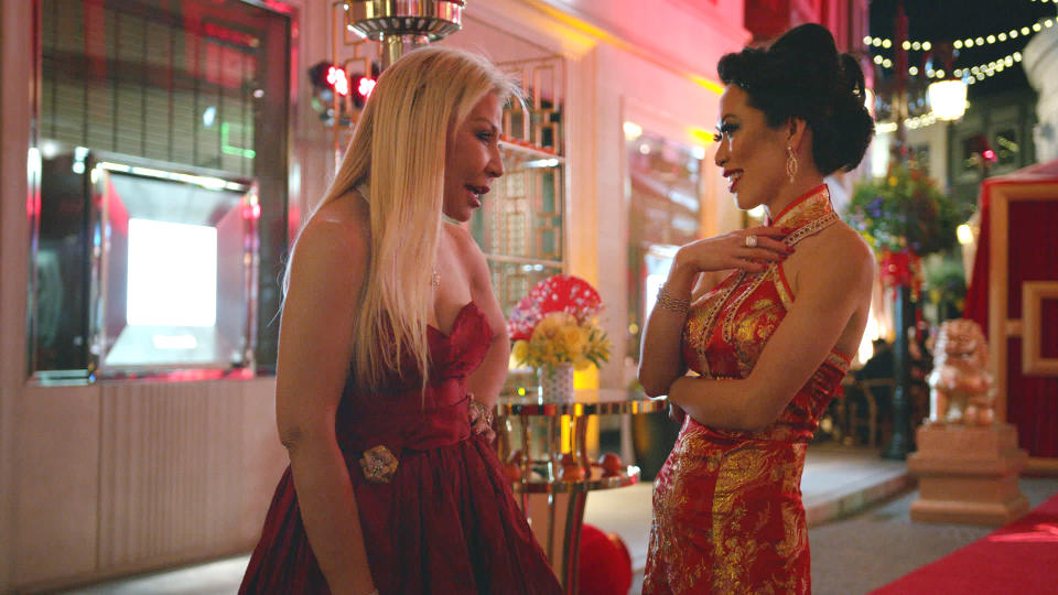 Anna Shay and Christine Chiu square off in Bling Empire on Netflix. (Photo: Netflix)