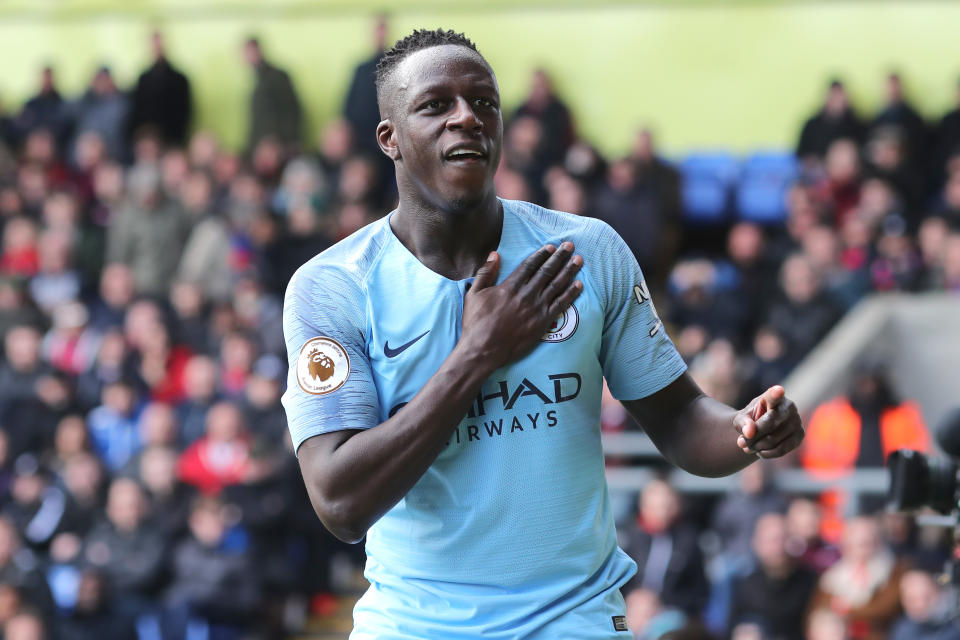 Manchester City's signing of Benjamin Mendy broke the transfer record for a defender that they had set just ten days earlier in July 2017 when they brought in Kyle Walker. Mendy signed from Monaco for £52 million. (Credit: Getty Images)